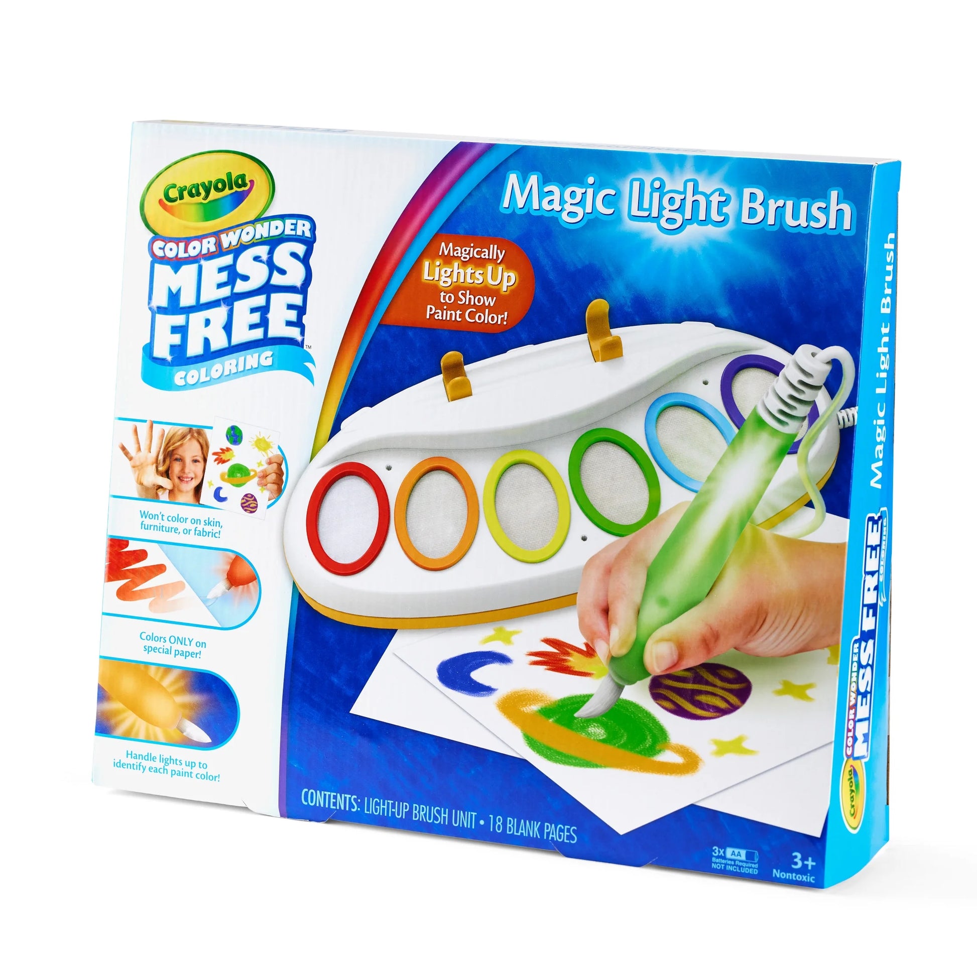 Color Wonder Magic Light Brush, Mess Free Kids Painting Set, Preschool Supplies, Toddler Activities, Educational Toys, Gifts for Ages 3 & Up