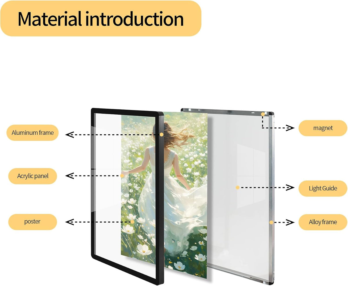 LED Light Box Frame | 27X40 Cinema Light Box for Posters & Wall Art | Lighted Digital Signage Display & Advertising Sign