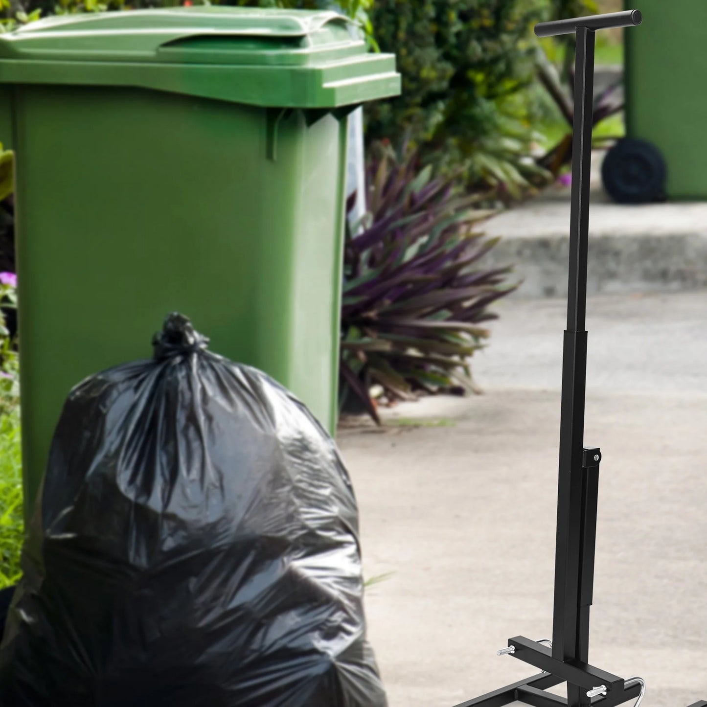 Manual Trash Compactor, Waste Recycling Hand Tool, Touchless Trash Bin Compactor for 120-660L Wheelie Bins, for Home, Kitchen, Restaurant