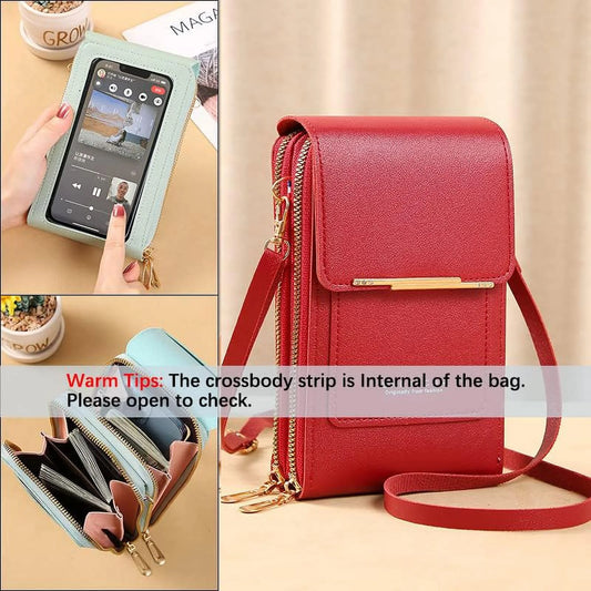 Anti-Theft Leather Bag, Small Crossbody Cell Phone Purse Wallet, Rfid Block Phone Purse Crossbody with Shoulder Strap