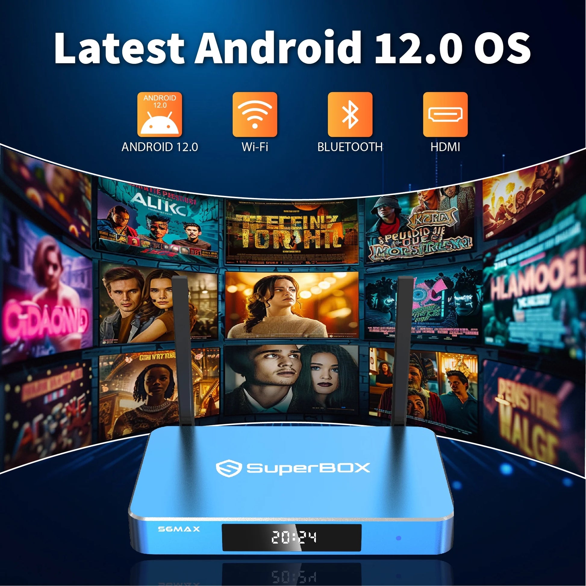 Super Box S6 Max 2025 Fully Loaded, 4GB RAM+64GB ROM, Superbox S6 Max Smart TV Box with Voice Remote, 2T2R Dual Band Wifi, Easy Setup Guide & Phone Support by Authorised Seller