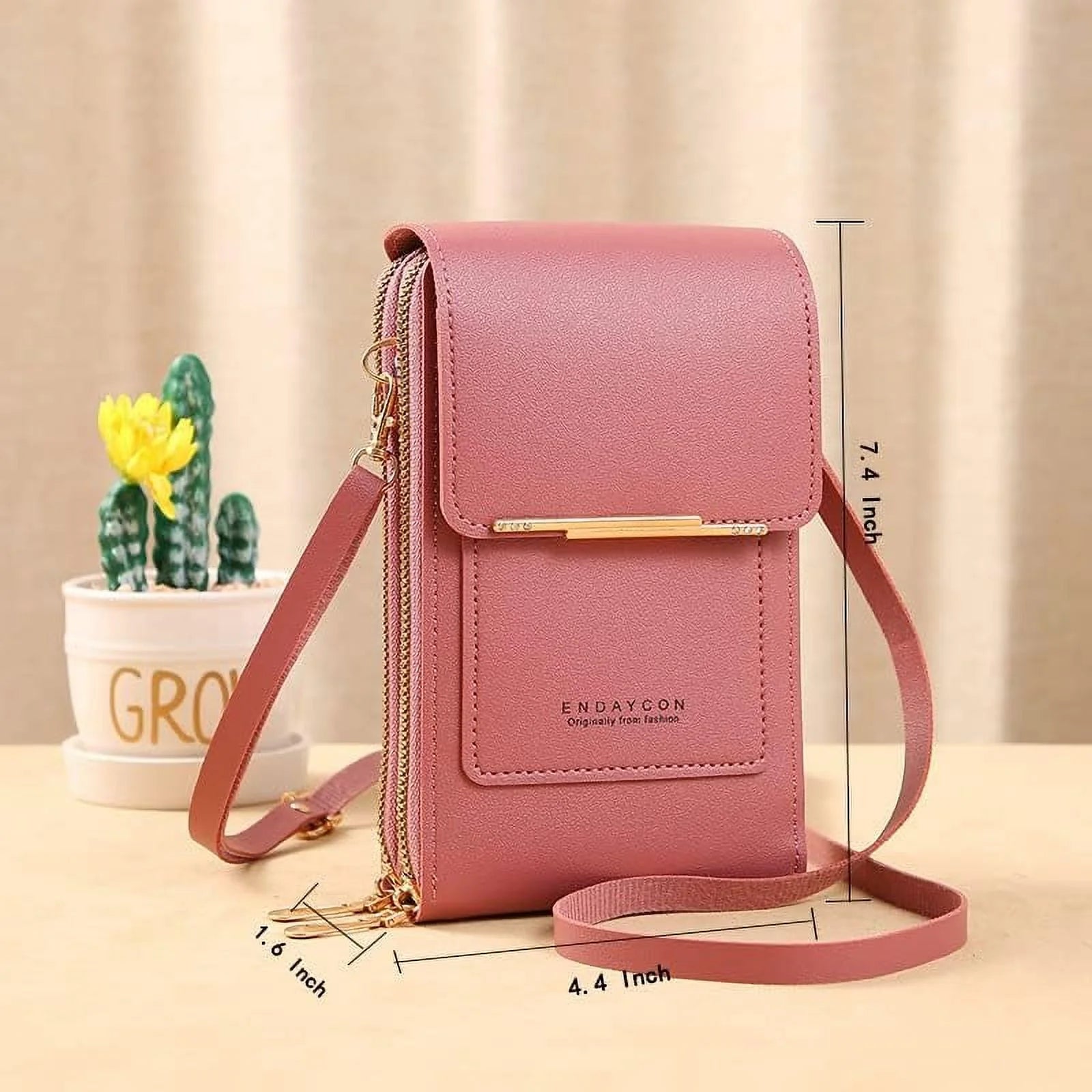 Anti-Theft Leather Bag, Small Crossbody Cell Phone Purse Wallet, Rfid Block Phone Purse Crossbody with Shoulder Strap