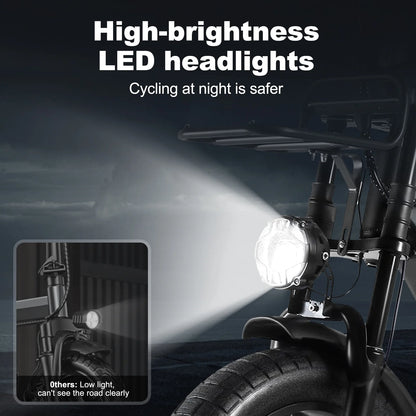 Electric Bike for Adults, 20" Electric Mountain Bike 750W 31 MPH, 48V 20Ah Battery, UL2849
