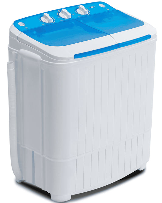 16.5Lbs Portable Washing Machine, Electric Twin Tub Wash&Spin Combo,Semi-Automatic Washer,White&Blue