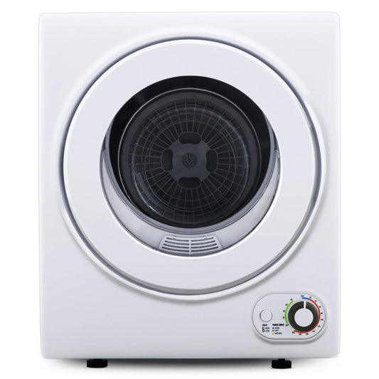 1.5 Cu.Ft Portable Clothes Dryer 850W Front Load with 200 Minute Timer for Apartment Home DOE Certified, White