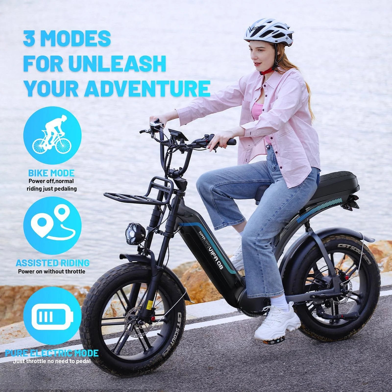 Electric Bike for Adults, 20" Electric Mountain Bike 750W 31 MPH, 48V 20Ah Battery, UL2849