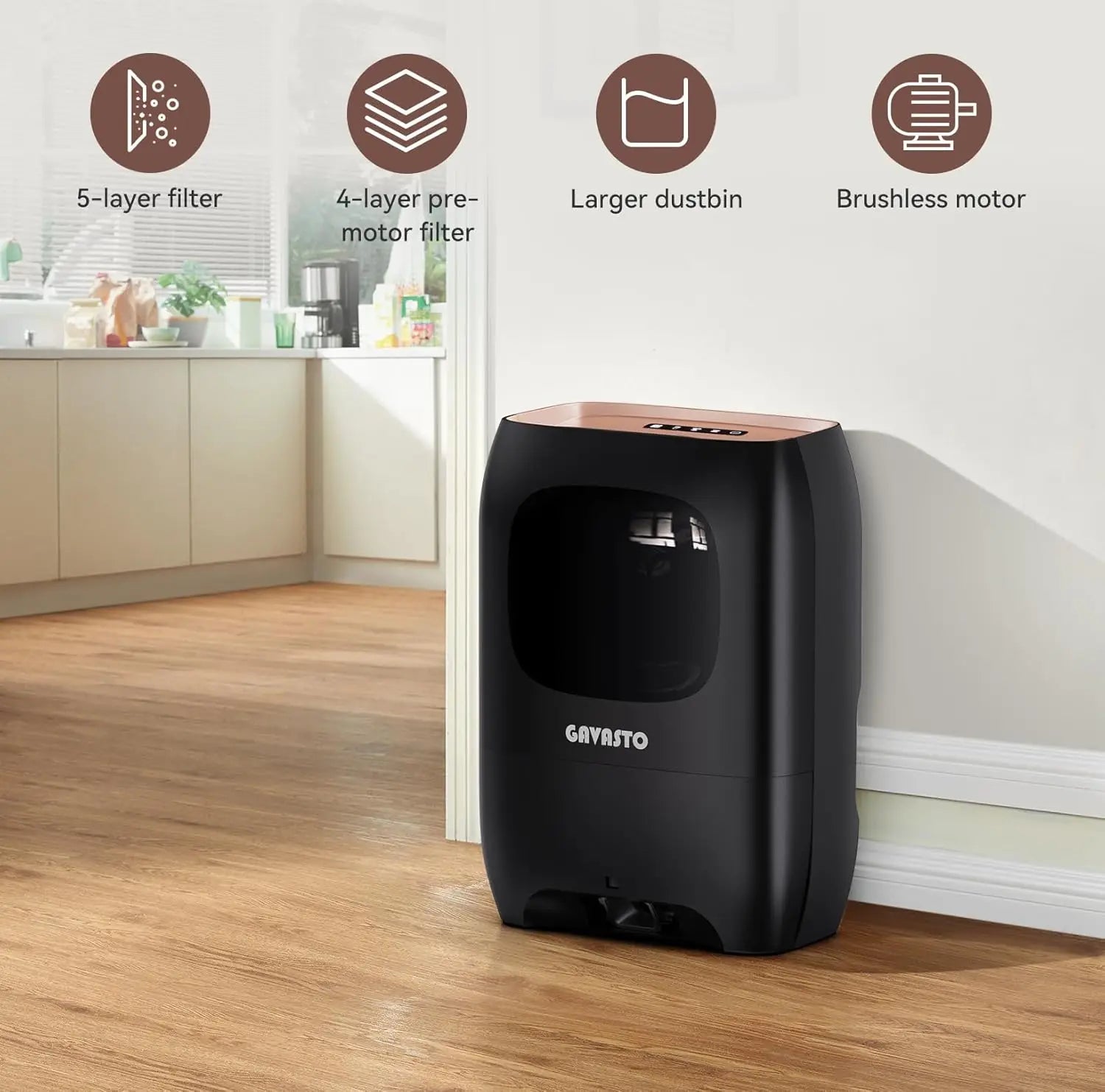 Touchless Automatic Dustpan Vacuum – 1800W Suction, Self-Cleaning Brush, Quiet Mode for Pet Hair & Hardwood Floors