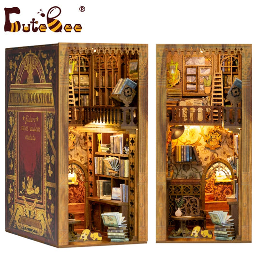 DIY Book Nook Kit Miniature Dollhouse Book Nook Touch Lights with Furniture for Christmas Gifts (Magic Pharmacist )