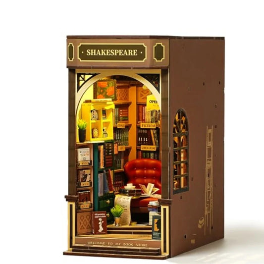 Rolife DIY Book Nook Kits Bookstore with Lights Easy Assemble DIY Miniature Amazing Gift for Child TGB07