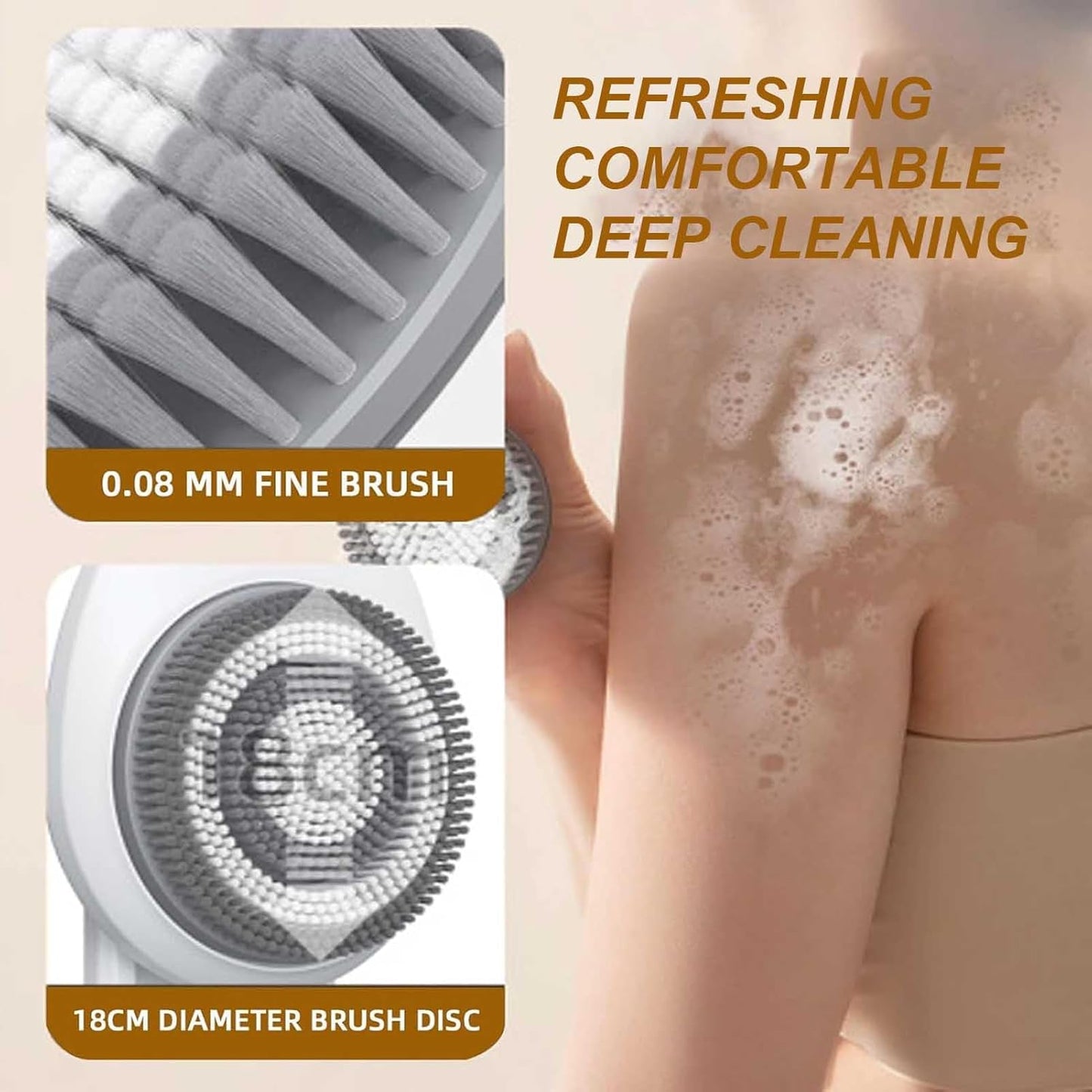 Wall Mounted Hands Free Back Scrubber, 360° Automatic Back Scrubber, 3-Speed Adjustment, Easing Fatigued, Shower Massaging Solution for Men Women