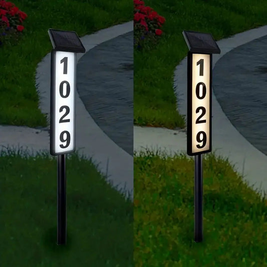 1Pc Lighting House Number Light, Solar Address Sign Light with Stake,Solar Powered LED Lighting Address Sign for Houses and Home